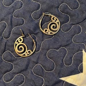 Brighton scroll hoop pierced earrings